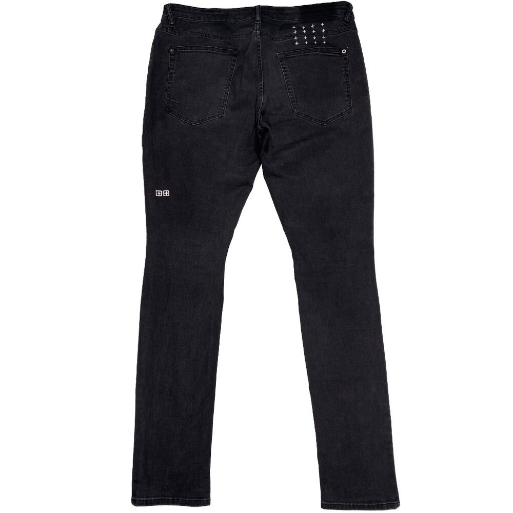 Ksubi Chitch Krow Krushed Slim Fit 001 Black Distressed jeans men's size 37x33
